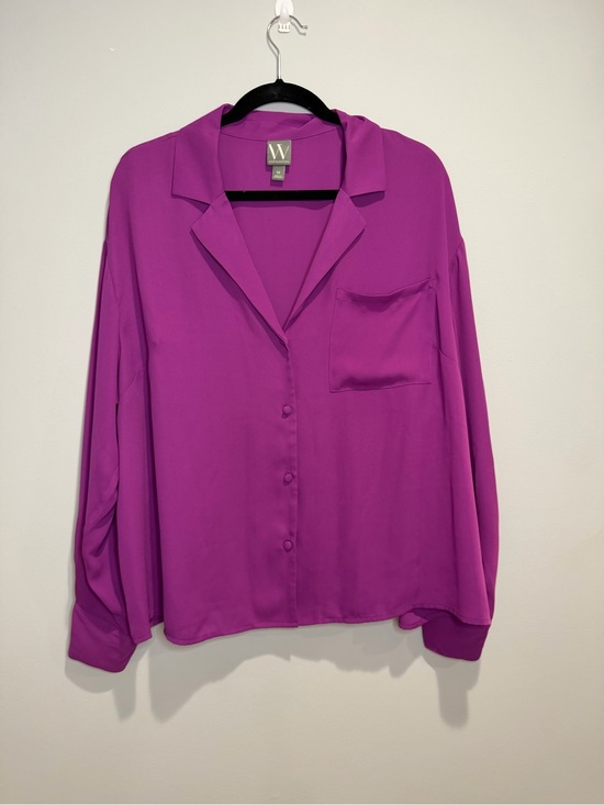 Worthington Tops - Worthington Bright Magenta Button-Down Blouse